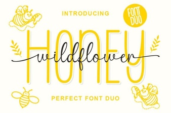 Wild Flower Honey Duo Font for Sweet Design Projects