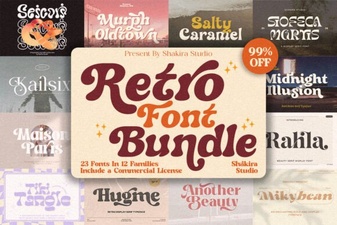 Retro Bundle Collection Font for Vintage Branding